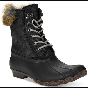 Sperry White Water Black Duck Boots